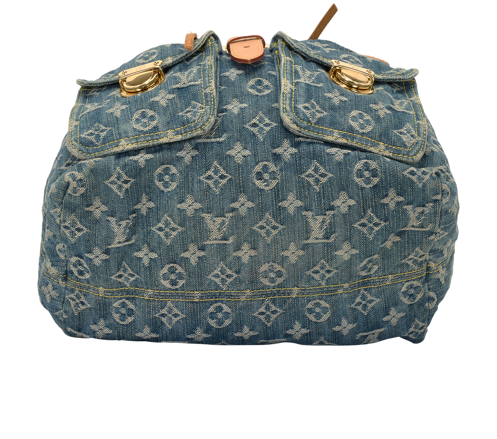 Sac A Dos, &pound;2,200, Handbags, Blue/Tan, Denim, Top view